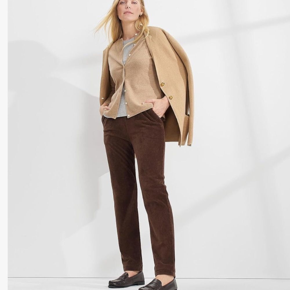 Lands' End Straight-Leg Corduroy Pants in Dark Brown